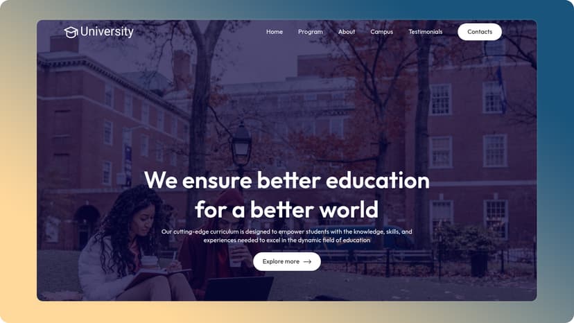 Thumbnail for University — A college website